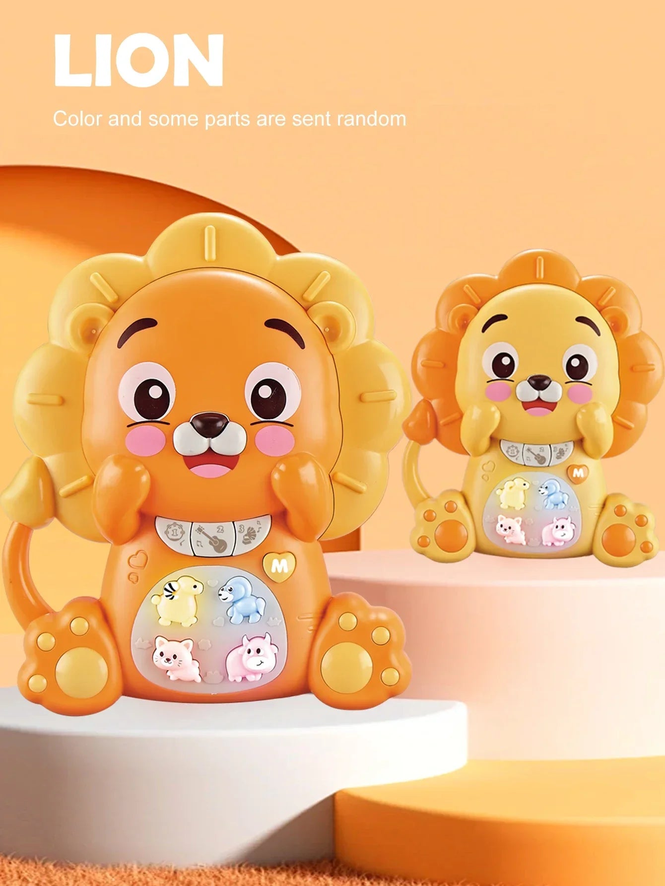 Toddlers Toys Electronic Keyboard Cartoon Lion Animal Baby Development Musical Toys Piano Early Education Toys 6 To 12 Months